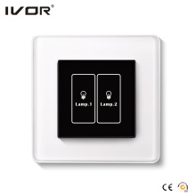 2 Gangs Lighting Switch Touch Panel Glass Outline Frame (HR1000A-GL-L2)